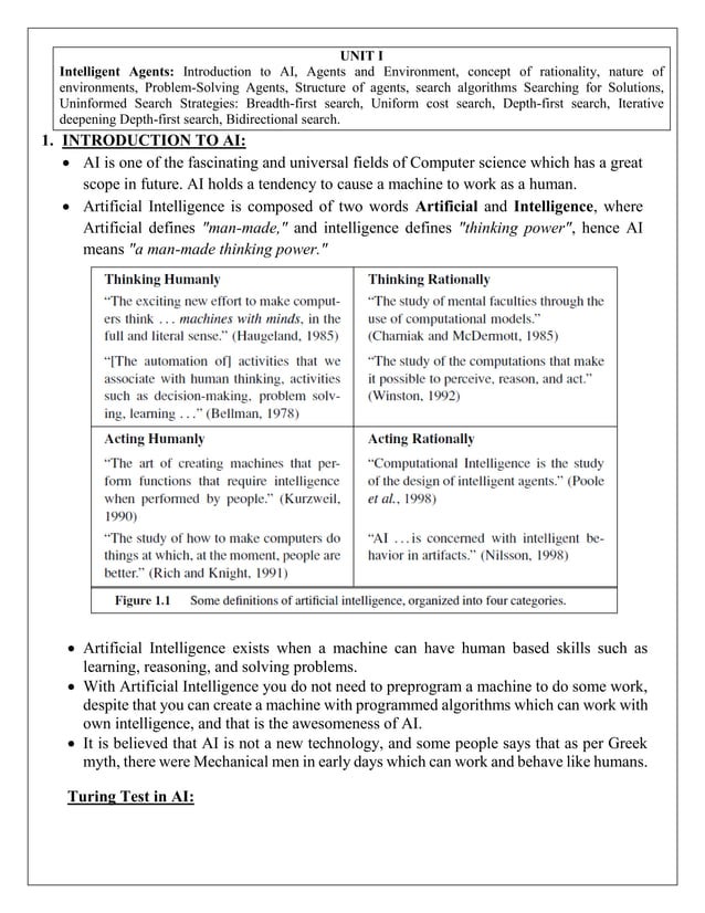 AI3391 ARTIFICIAL INTELLIGENCE Unit I notes.pdf