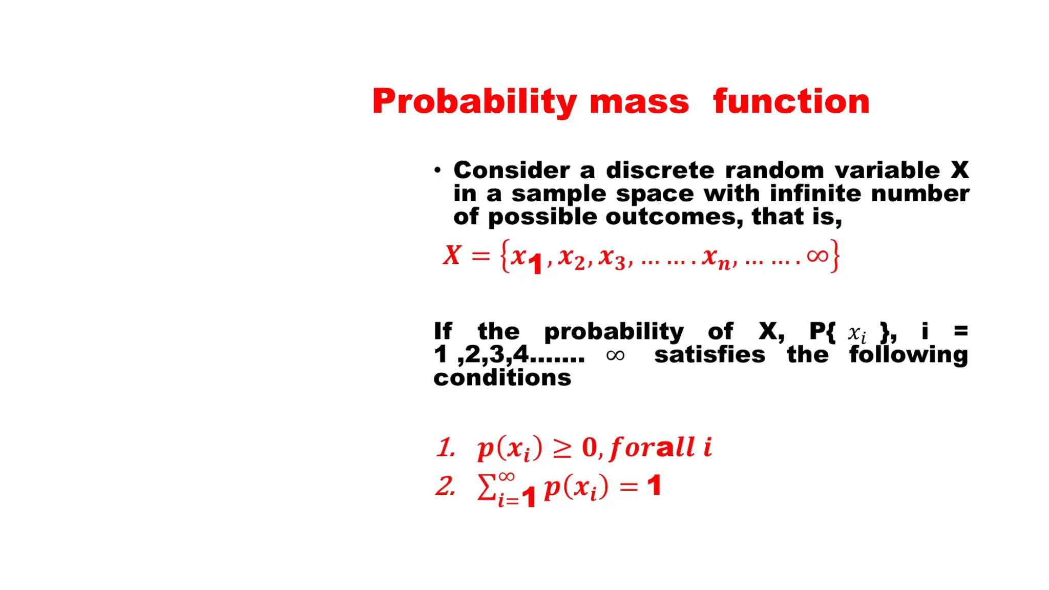 Probability mass function