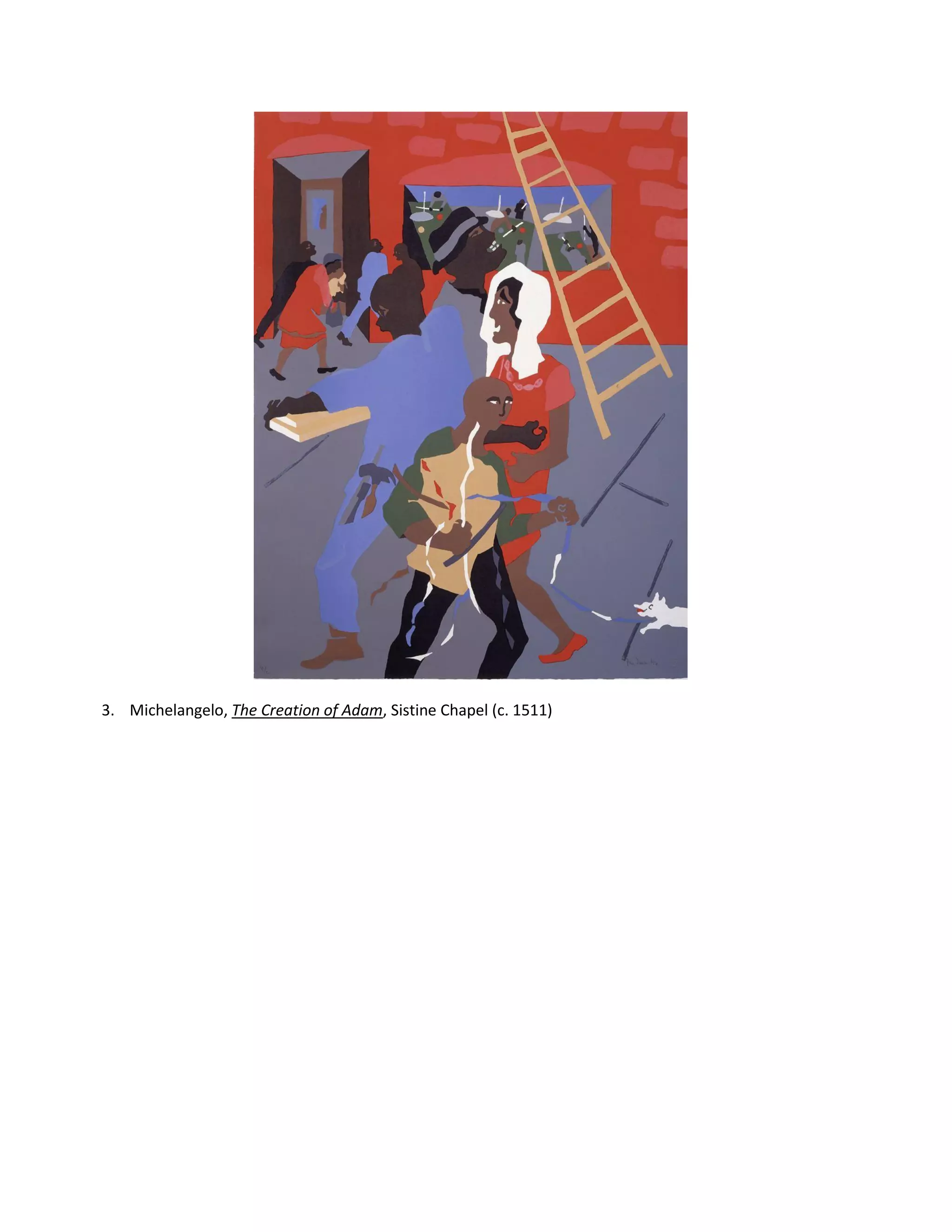 3. Michelangelo, The Creation of Adam, Sistine Chapel (c. 1511)
 