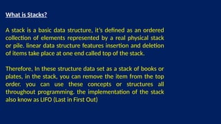 Sort Stacks Different types of sorting used in programming.pptx