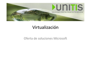 Virtualización

Oferta de soluciones Microsoft
 