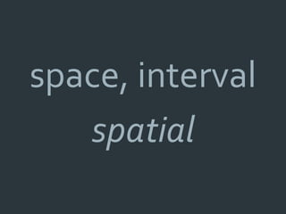 space, interval
   spatial
 