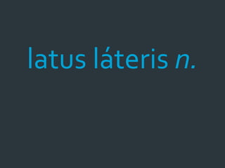 latus láteris n.
 
