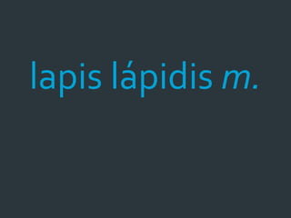 lapis lápidis m.
 