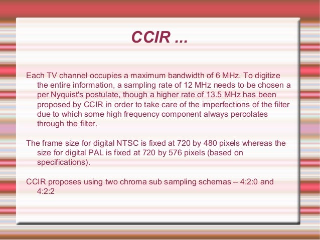 unit iv ccir format