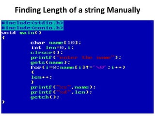 Finding Length of a string Manually
 