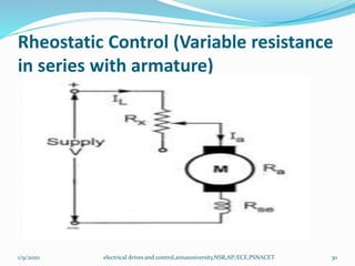 Unit iv conventional and solid state speed control of dc motors | PPTX
