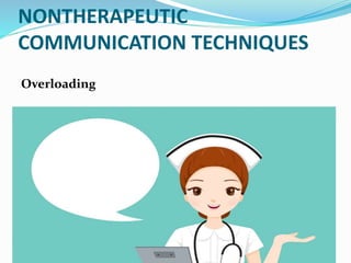 NONTHERAPEUTIC
COMMUNICATION TECHNIQUES
Overloading
 