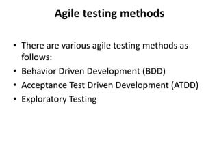 Different Angile Testing Methods UNIT IV.ppt