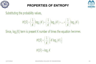 PROPERTIES OF ENTROPY
2/27/2024 MAHENDRA COLLEGE OF ENGINEERING 15
 