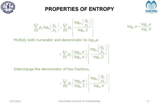 PROPERTIES OF ENTROPY
2/27/2024 MAHENDRA COLLEGE OF ENGINEERING 17
 