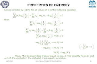 PROPERTIES OF ENTROPY
2/27/2024 MAHENDRA COLLEGE OF ENGINEERING 20
 