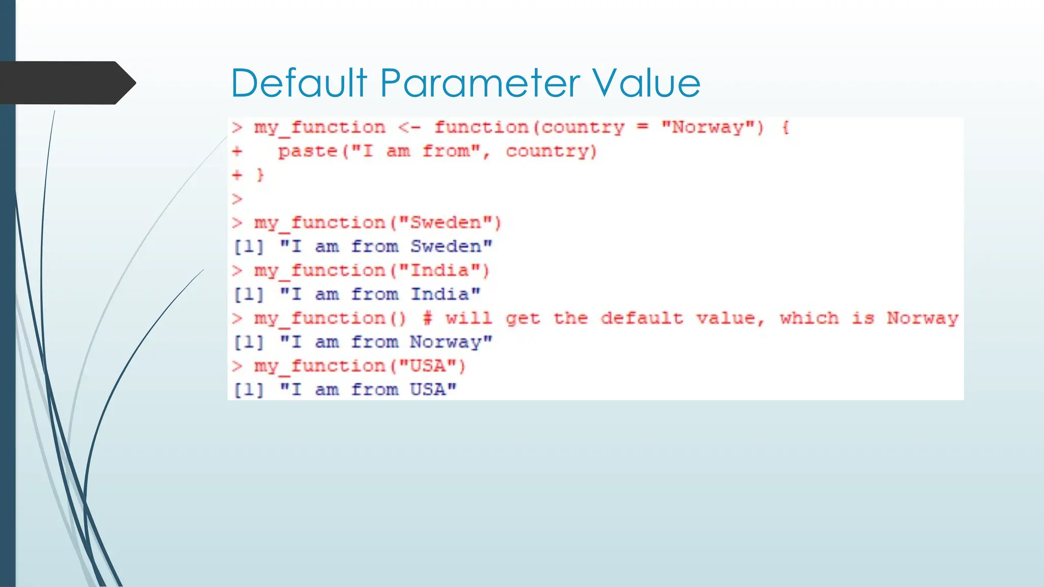 Default Parameter Value
 