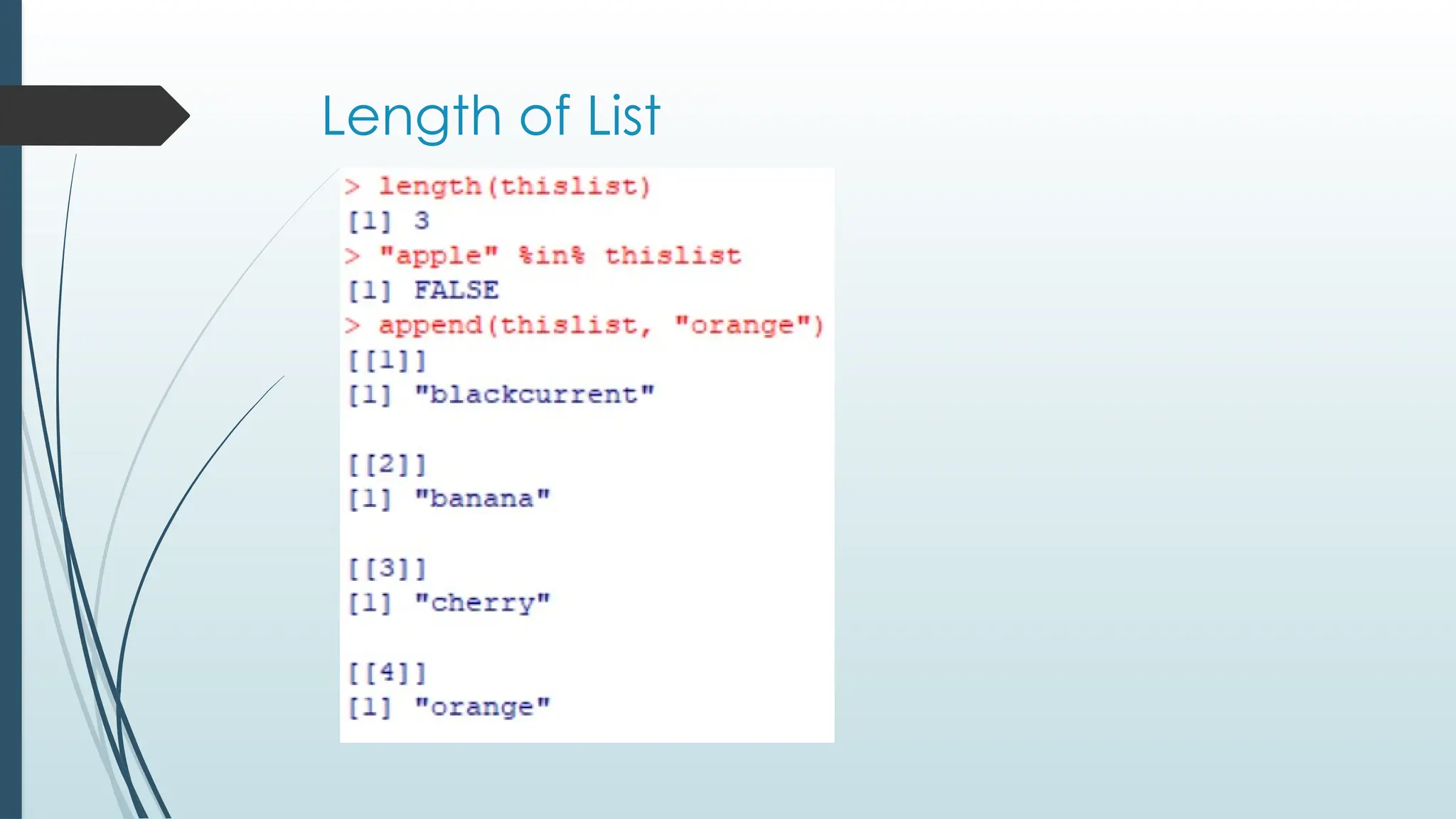 Length of List
 