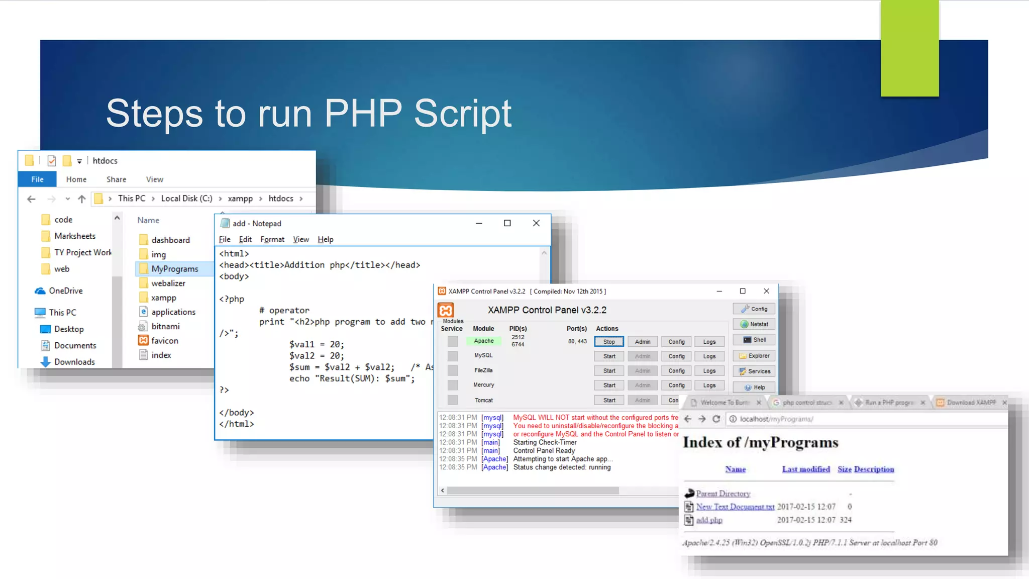 Steps to run PHP Script
 