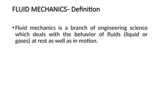 4.FLUID MECHANICS IN ENGINEERING PHYSICS | PPTX