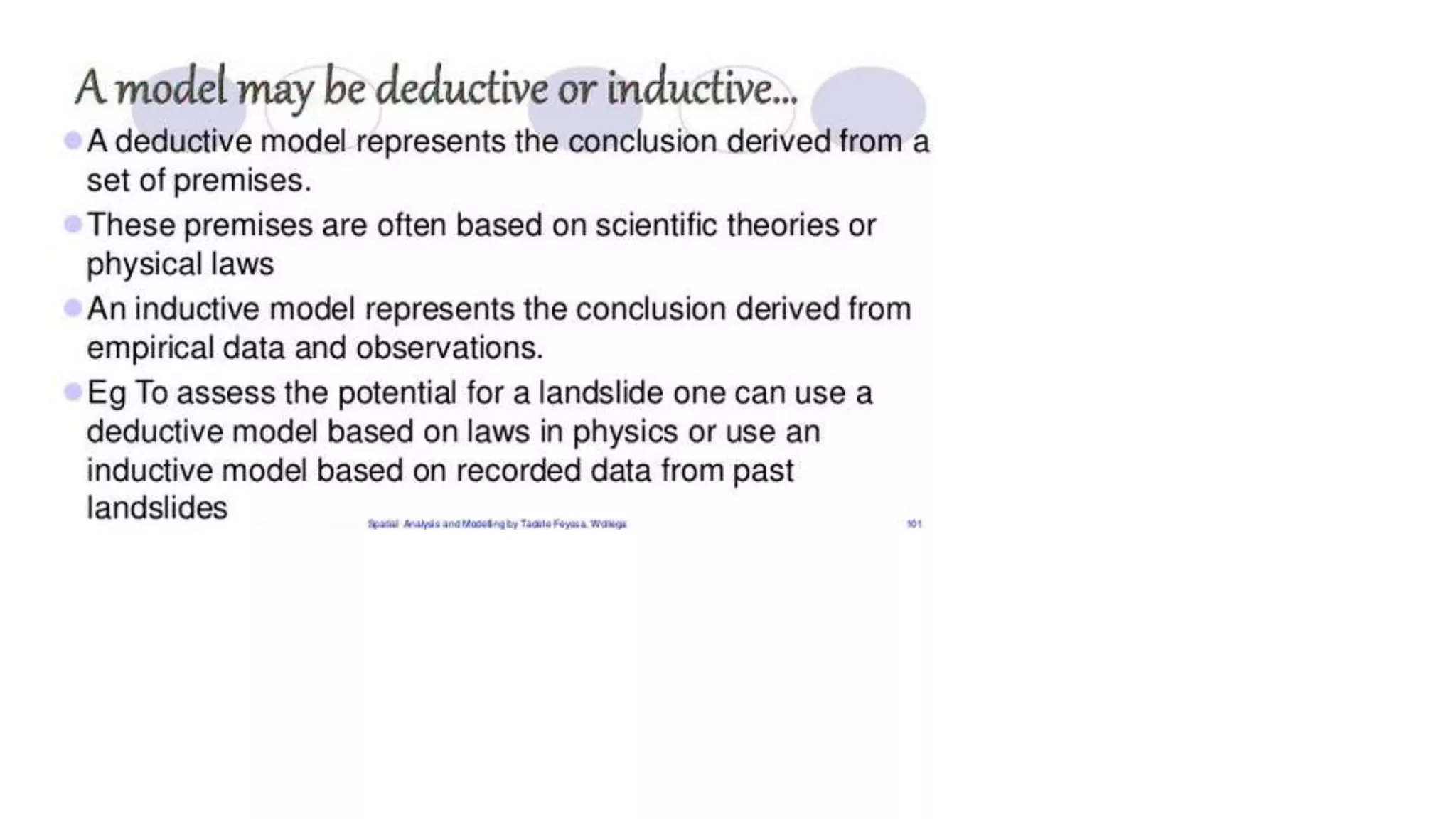 Geo-spatial Analysis and Modelling