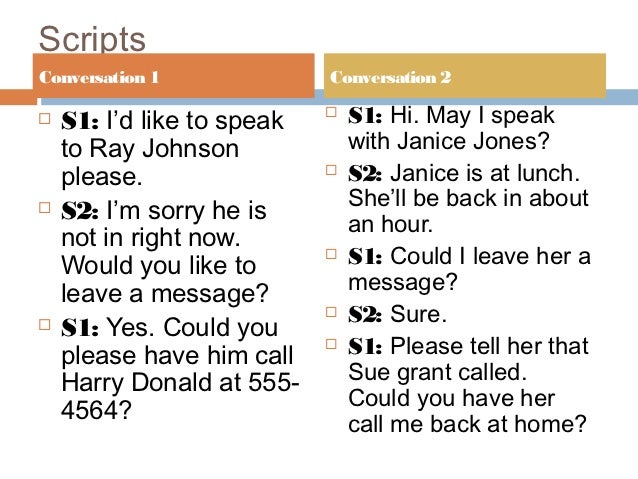 telephone conversation
