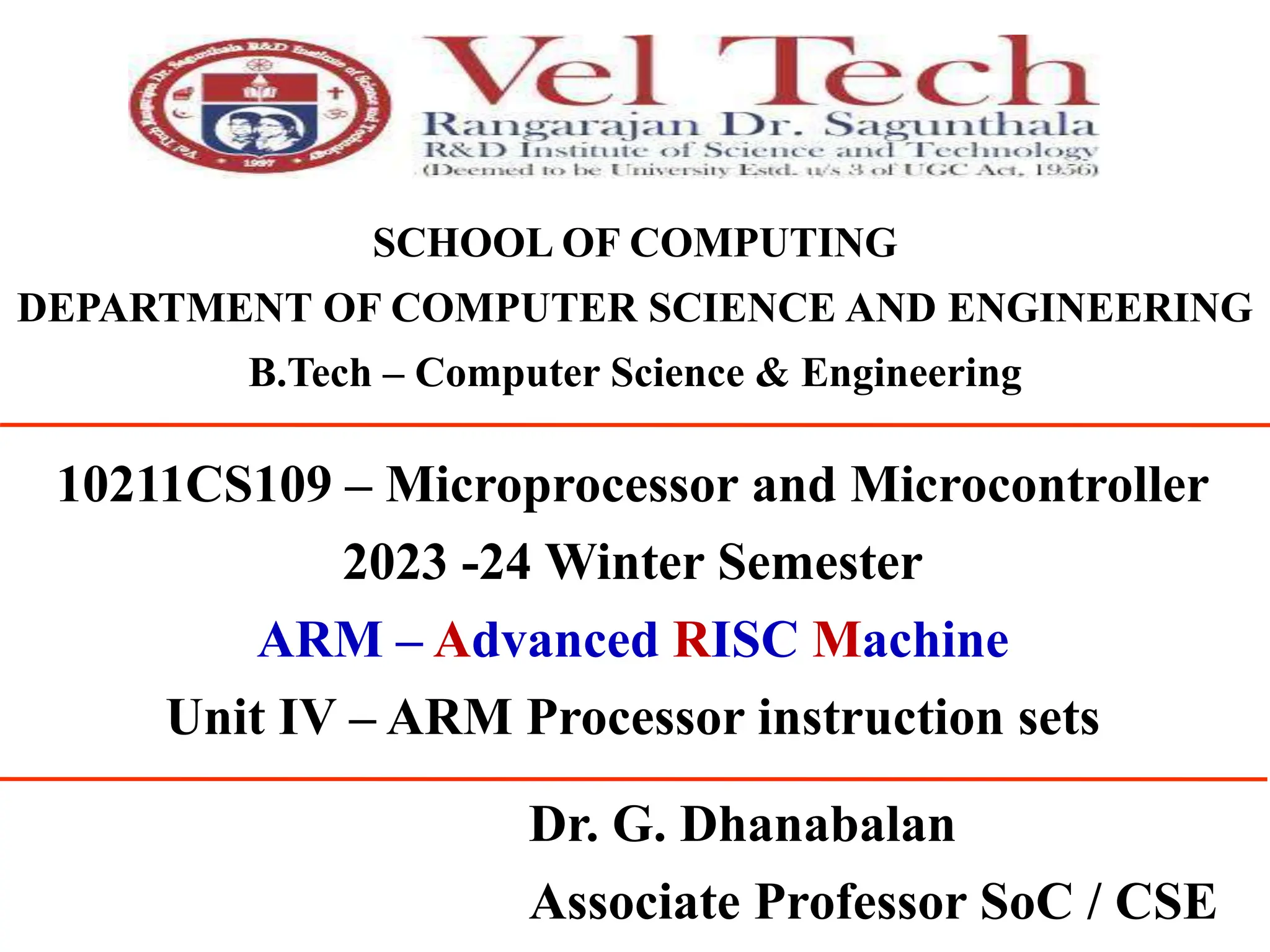 unit IV ARM processor instruction set.ppt