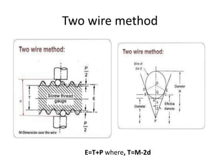 Two wire method
E=T+P where, T=M-2d
 