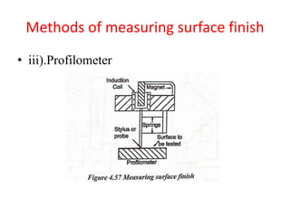 Methods of measuring surface finish
• iii).Profilometer
 