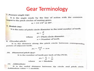 Gear Terminology
 