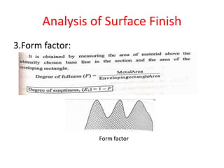 Analysis of Surface Finish
3.Form factor:
Form factor
 