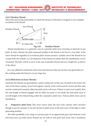 Thread Irregularity Unit IV form measurements | PDF
