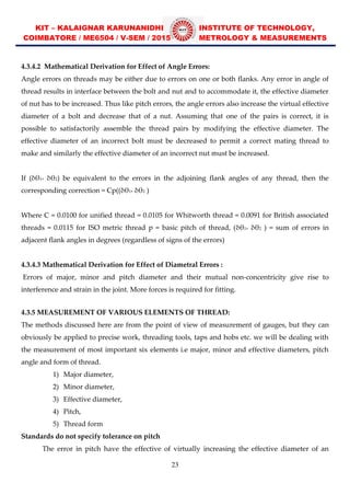 Unit IV form measurements | PDF