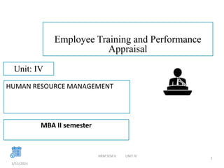 MBA Unit IV Human Resource Management PPT | PPTX