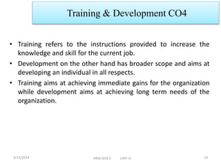 MBA Unit IV Human Resource Management PPT | PPTX