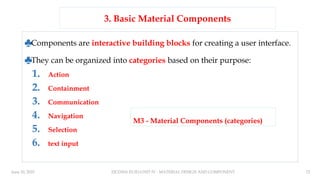 UNIT IV MATERIAL DESIGN AND COMPONENTS | PPTX