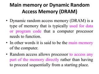Unit IV Memory and I/O Organization | PDF