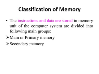 Unit IV Memory and I/O Organization | PDF