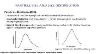 Normal Distribution Graph For Particle Size Comprehensive Overview of Micromeritics in Pharmaceutical Sciences | PDF