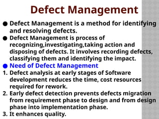 Resolve Design Defect Comprehensive Guide to Defect Management in Software Testing | PPTX