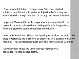 Container Content For Injections UNIT IV PARENTERAL PRODUCTS.pptx.................... | PPTX