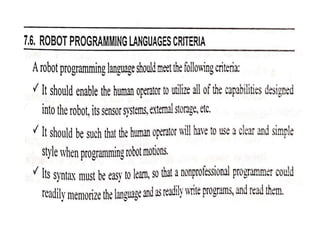 Unit iv robot programming