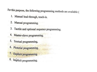 Unit iv robot programming