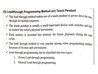 Unit iv robot programming
