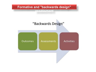 Formative and "backwards design"
assessment
 