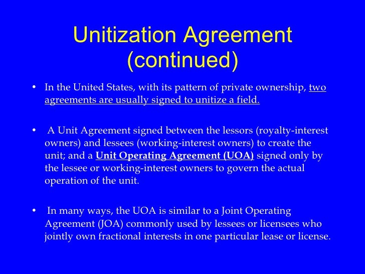Unitization