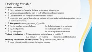 Unit No 2.pptx Basic s of C Programming | PPTX
