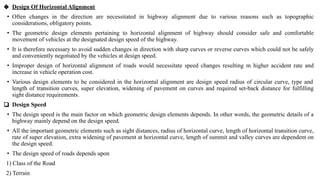 Highway Geometric Design for Highway Engg. | PDF