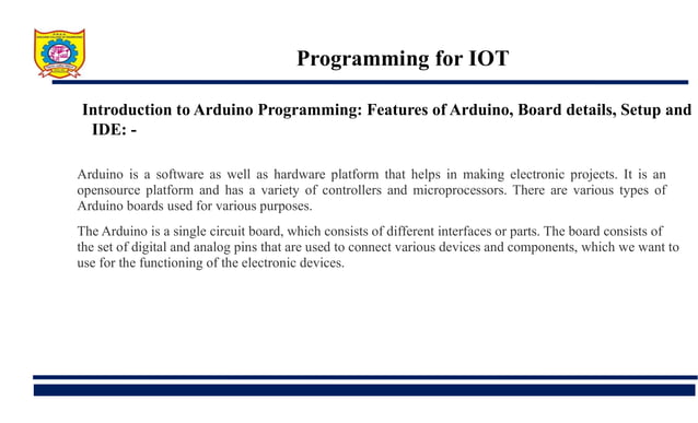 Introduction to Arduino Programming: Features of Arduino | PDF ...