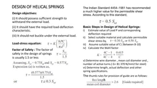 Design of threaded jopints and mechanical spring | PPTX