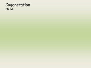 Cogeneration
Need
 