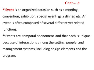 UNIT ONE Event.proposal event ppt for tourism depmt | PPTX