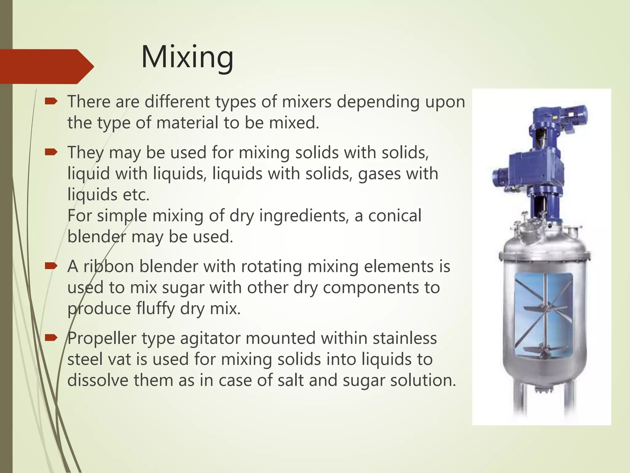Unit operations in food processing