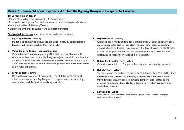 unit plan year 10 big ideas of science